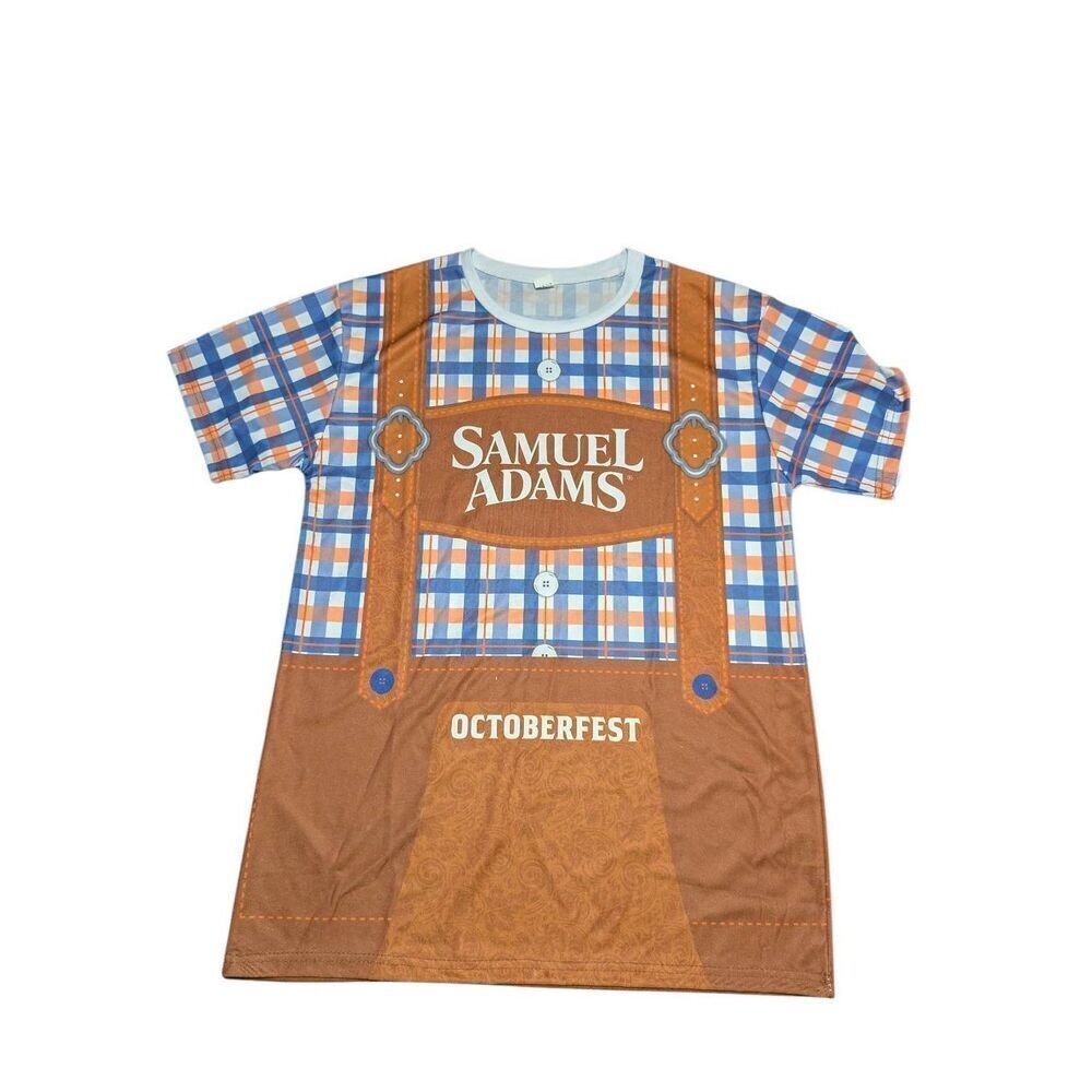 NWOT Samuel Adams Oktoberfest T Shirt Beer Mock Lederhosen Men's Small